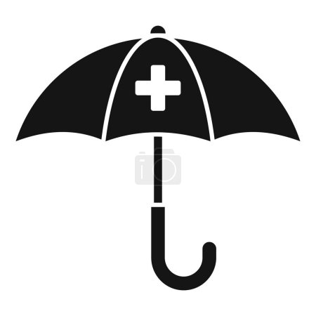 Téléchargez les illustrations : Icône de protection parapluie médical vecteur simple. Soins médicaux. Assurance maladie - en licence libre de droit