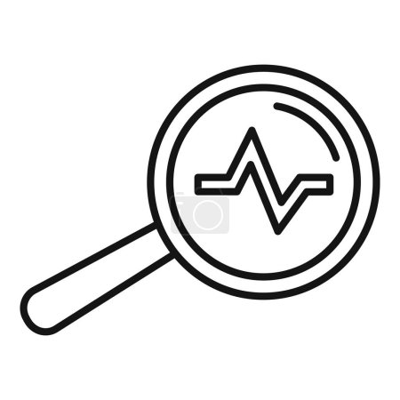 Magnifier heart rate icon outline vector. Health care. Medical protection