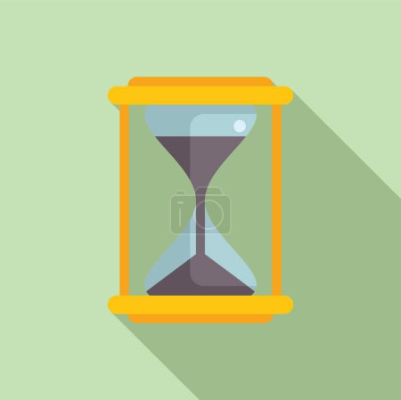 Golden hour glass icon flat vector. Sand clock. Measure flow time