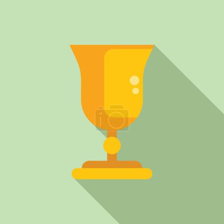 Golden cup drink icon flat vector. Contest prize. Gold ceremony