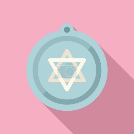 David star medallion icon flat vector. Judaism blessed star. Pendant sacred