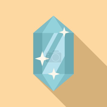 Illustration for Magic crystal icon flat vector. Gem diamond. Prism object shape - Royalty Free Image