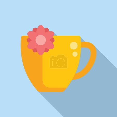 Illustration for Indian tea cup icon flat vector. Traditional beverage. Organic shop - Royalty Free Image