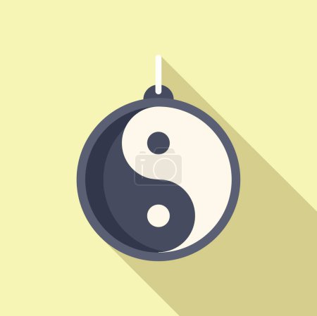 Ilustración de Yin yang icono vector plano. Unidad símbolo del este. Balance de armonía - Imagen libre de derechos