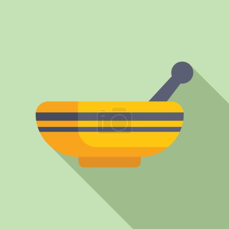 Musical bowl icon flat vector. Sound energy. Traditional zen relax