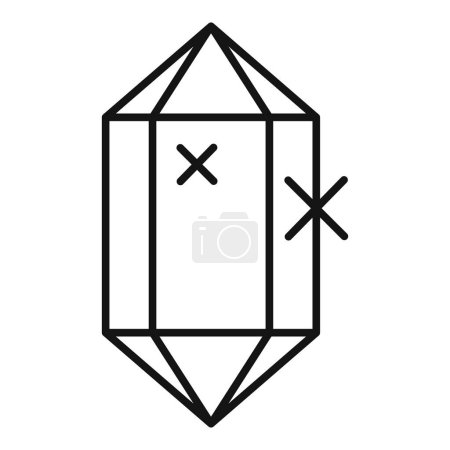 Illustration for Magic crystal icon outline vector. Gem diamond. Prism object shape - Royalty Free Image