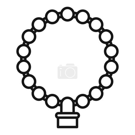 Beads bracelet icon outline vector. Fashion decoration. Spiritual help