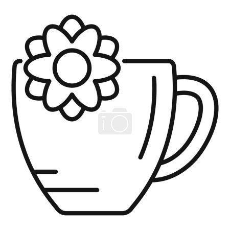Illustration for Indian tea cup icon outline vector. Traditional beverage. Organic shop - Royalty Free Image