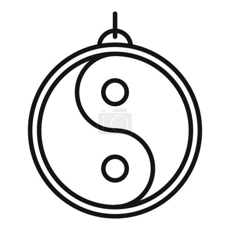 Ilustración de Yin yang icono contorno vector. Unidad símbolo del este. Balance de armonía - Imagen libre de derechos