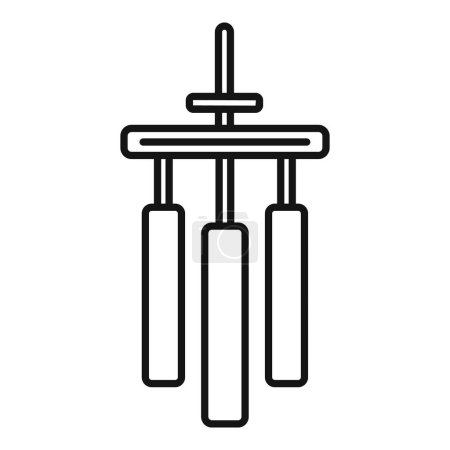 Wind sound tubes icon outline vector. Classical percussion. Song object