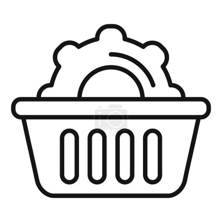 Online shopping support icon outline vector. Shop basket. Call center
