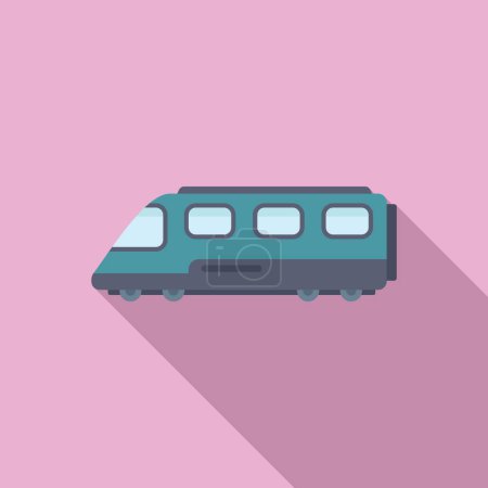 Illustration for High speed train icon flat vector. Public rail transport. Transit speed - Royalty Free Image