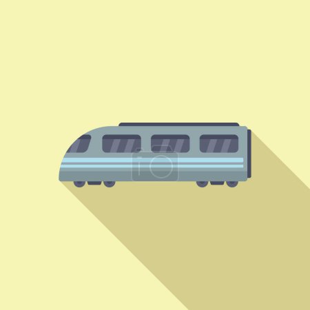 Illustration for Urban speed train icon flat vector. Public metro. Fast station move - Royalty Free Image