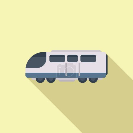 Illustration for City transit electric icon flat vector. View move platform. Wagon track - Royalty Free Image