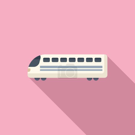 Illustration for Commuter electric train icon flat vector. High speed transport. Rapid transit - Royalty Free Image