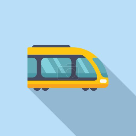 Illustration for Electronic fast train icon flat vector. Metro transport. Public station - Royalty Free Image