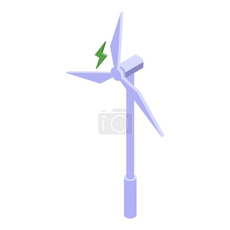 Ilustración de Icono moderno molino de viento vector isométrico. Energía eólica. Generador de energía - Imagen libre de derechos