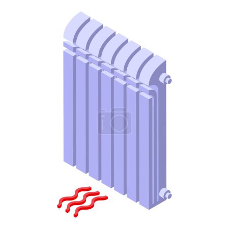 Heating radiator icon isometric vector. Domestic device. Temperature control