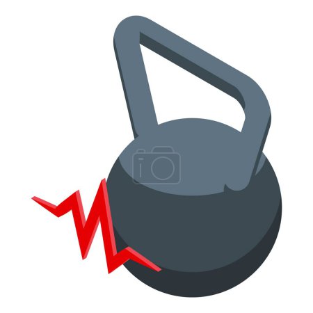 Illustration for Metal kettlebell icon isometric vector. Sport power. Training heavy weight - Royalty Free Image