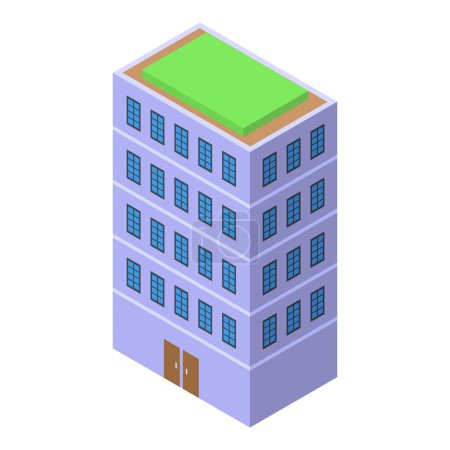 Illustration for Home roof farm icon isometric vector. City building. Nature modern eco - Royalty Free Image