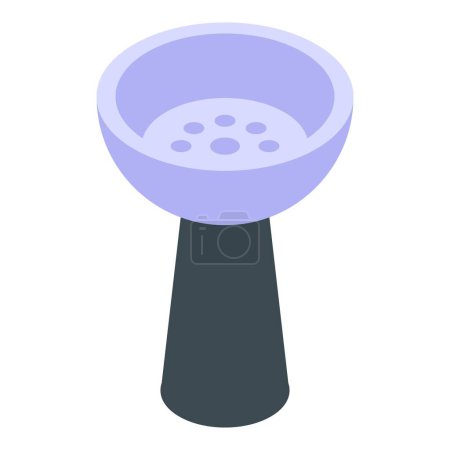 Illustration for Plastic hookah bowl icon isometric vector. Fire accessories. Cafe fog tool - Royalty Free Image