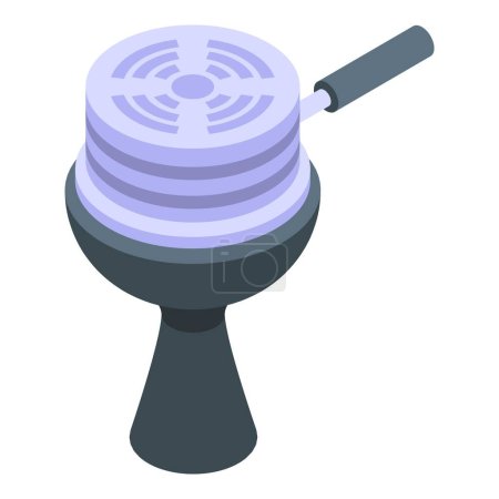 Illustration for Stem of hookah tool icon isometric vector. Bowl toxic. Smoke party - Royalty Free Image