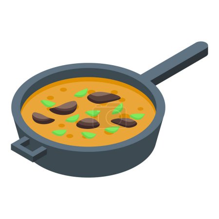 Sauce pan food icon isometric vector. Asian cooking. Cook gourmet