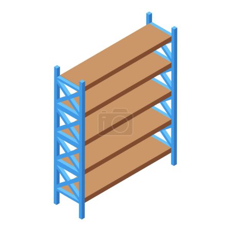 Warehouse wooden rack icon isometric vector. Rental sale. Distribution retail