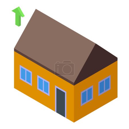Icono de mejora del hogar vector isométrico. Renovación de la casa. Cambio de proyecto de construcción