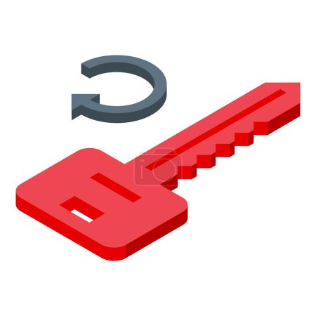 Password key recovery icon isometric vector. Retry access account. Authentication problem