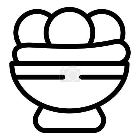 Ice cream bowl icon outline vector. Cold delicious dish. Flavored sweet snack