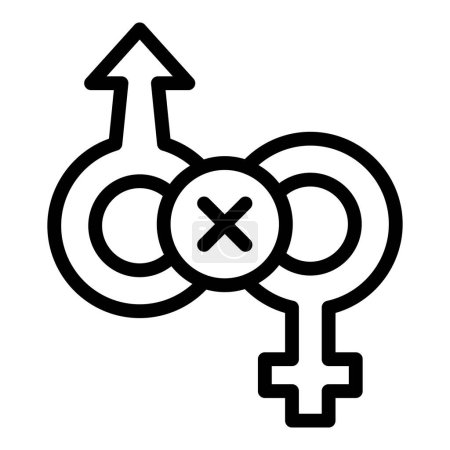Gender inequity icon outline vector. Human rights prejudice. Opportunity gender injustice