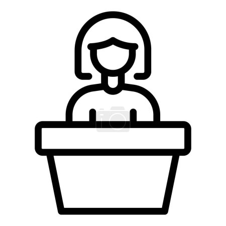 Female glass ceiling icon outline vector. Workplace discrimination. Payment gap problem