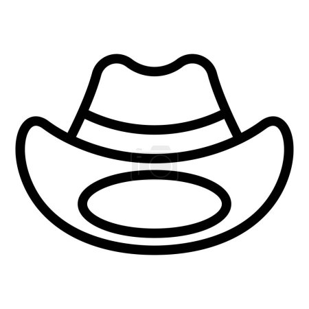 Cowboyhut-Symbol Umrissvektor. Rancher-Kopfbedeckung. Breitkrempige Mütze