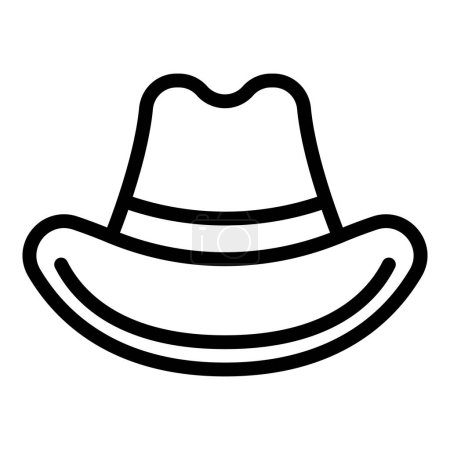 Rodeo Hut Icon Outline Vektor. Ländliche westliche Kopfbedeckung. Cowboy-Kopfbedeckung aus Stroh