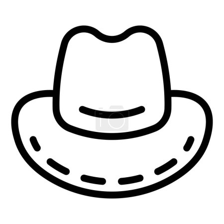 Illustration for Cowboy headgear icon outline vector. Male old clothes. Rural head accessory - Royalty Free Image