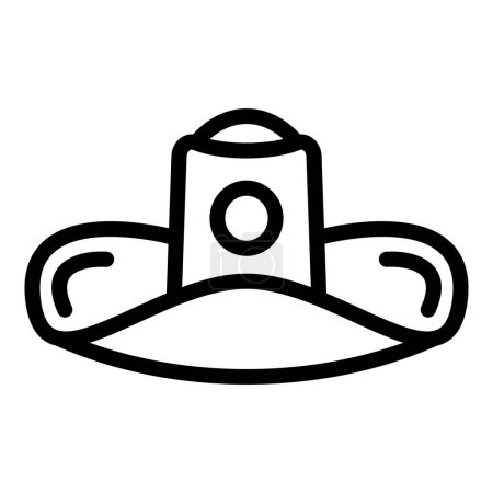 Buckaroo Hut Symbol Umrissvektor. Westliche Kopfbedeckung. Retro ländliche amerikanische Mütze
