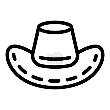 Paja vaquero sombrero icono contorno vector. Cabeza de granjero rural. Accesorio masculino occidental