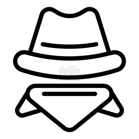 Old fashion western cowboy hat icon outline vector. Ranger headgear. Traditional rural headpiece