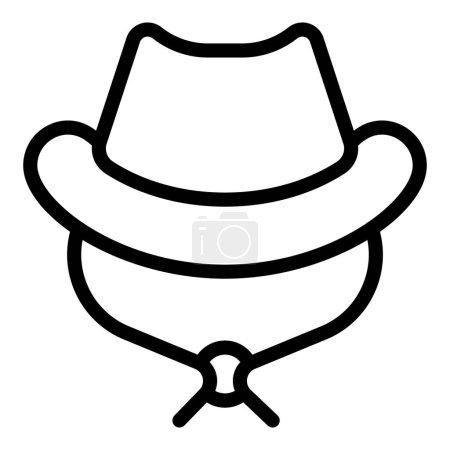 Illustration for Wild west rancher hat icon outline vector. Cowboy headgear. Horseman wide brimmed cap - Royalty Free Image