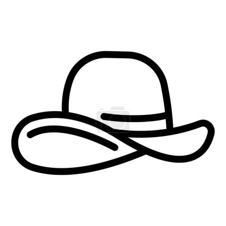Illustration for Cowboy wide brim hat icon outline vector. Western rancher clothing. Wild style - Royalty Free Image