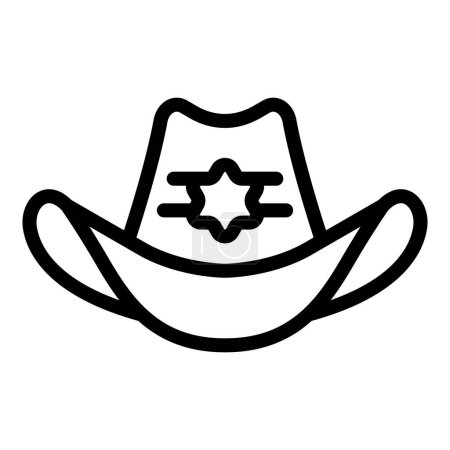 Marshal straw hat icon outline vector. Western police officer headgear. Star decoration object
