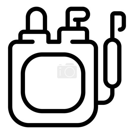Illustration for Pesticide sprayer icon outline vector. Agriculture equipment. Plant and crops insect control - Royalty Free Image