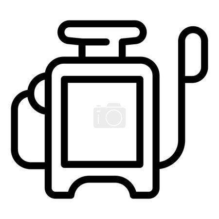Illustration for Backpack pest control sprayer icon outline vector. Farming equipment. Pesticide spray protection - Royalty Free Image
