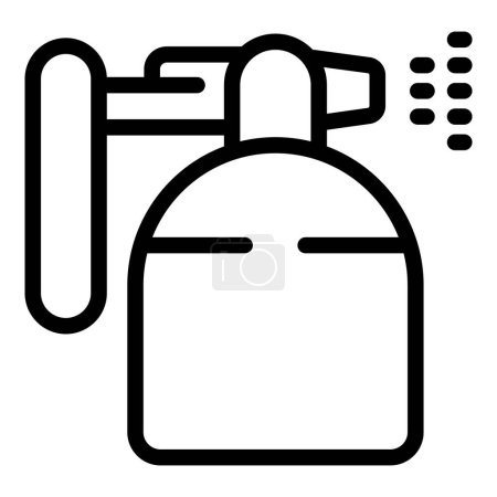 Illustration for Herbicide applicator bottle icon outline vector. Fertilized manual tank. Pesticide pump sprayer - Royalty Free Image