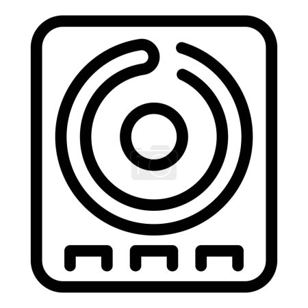 Illustration for Portable induction cooktop icon outline vector. Electromagnetic hob. Magnetic kitchen cookware - Royalty Free Image