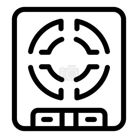 Electric induction cooker icon outline vector. Magnetic cooking top. Portable stovetop appliance