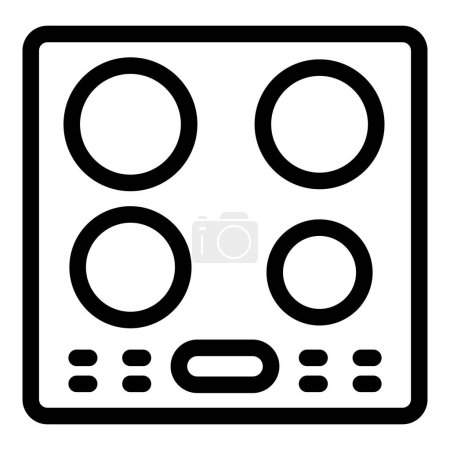 Induction cookware icon outline vector. Electromagnetic panel. Modern kitchen hob