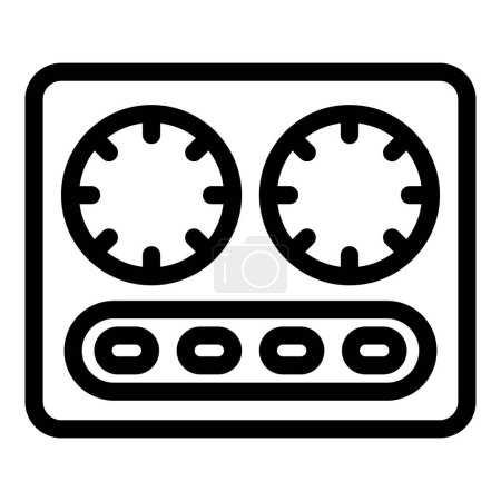 Induction kitchen appliance icon outline vector. Heating surface hob. Cooking magnetic device