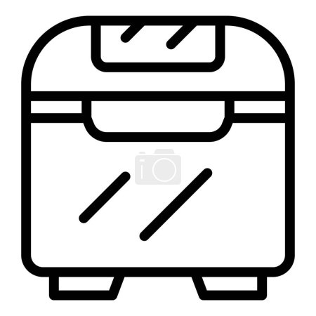 Illustration for Bread dough kneader icon outline vector. Loaf maker appliance. Bakery food recipe - Royalty Free Image